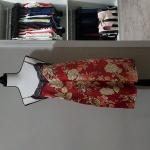 36.5 faux silk floral dress sz small